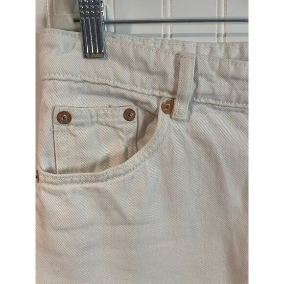 ZARA Women’s High Rise Straight Leg Button Fly Jeans White Size 10 US - Picture 6 of 13